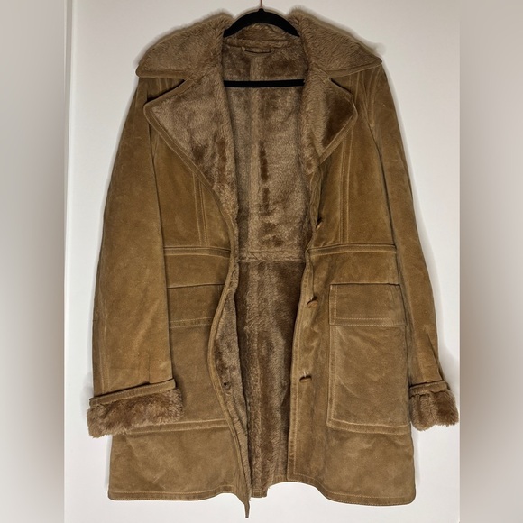 Mango Tan Leather Jacket with Fur Trim - Picture 6 of 8